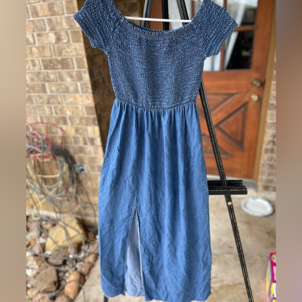 Bundle (2) peasant style Blue Off-Shoulder Maxi (s) & floral mini medium nwot